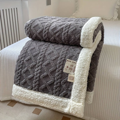 Contemporary Sherpa Fleece Throw Blanket