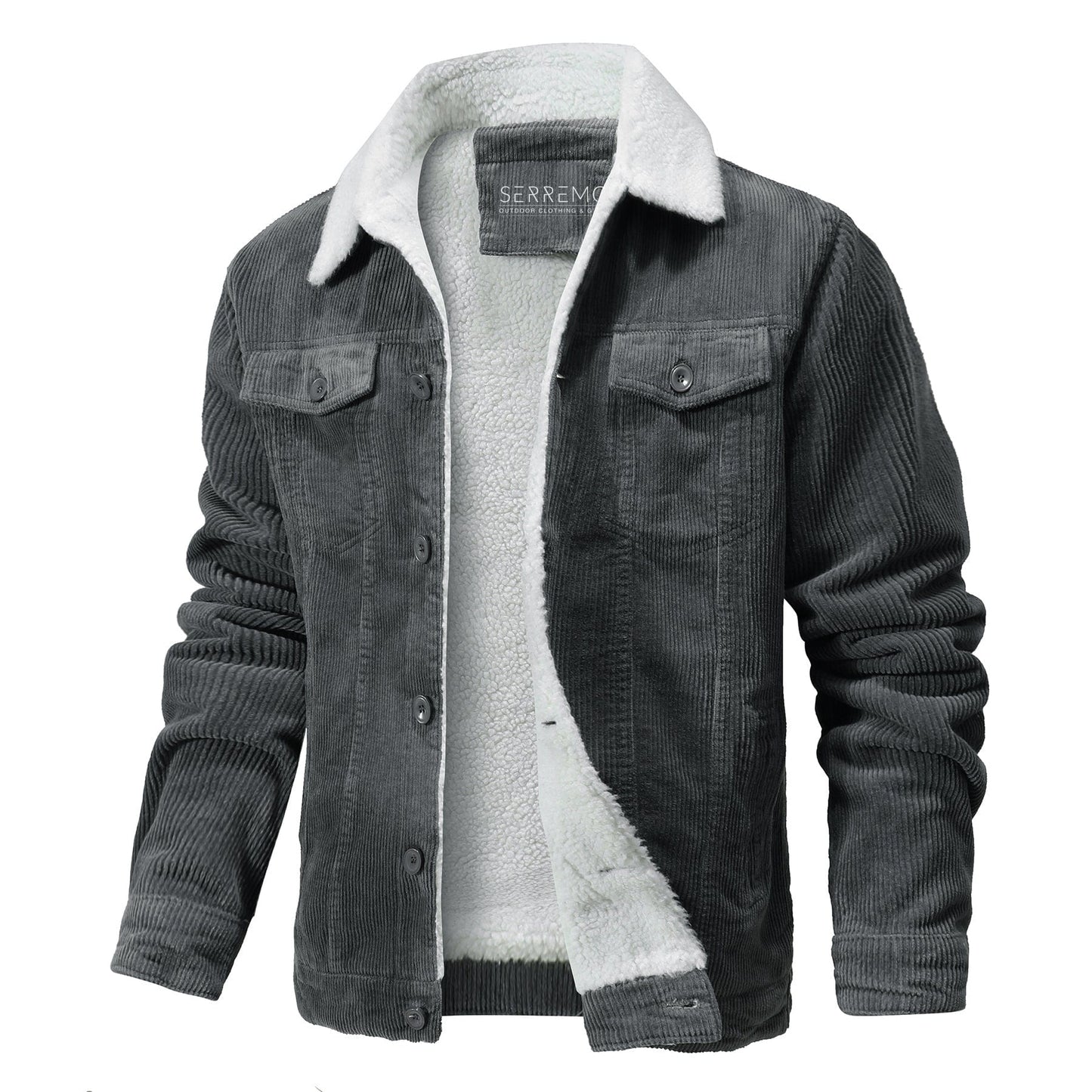 Classic Fit Collar Jacket | Fleece Lined Button Front Coat