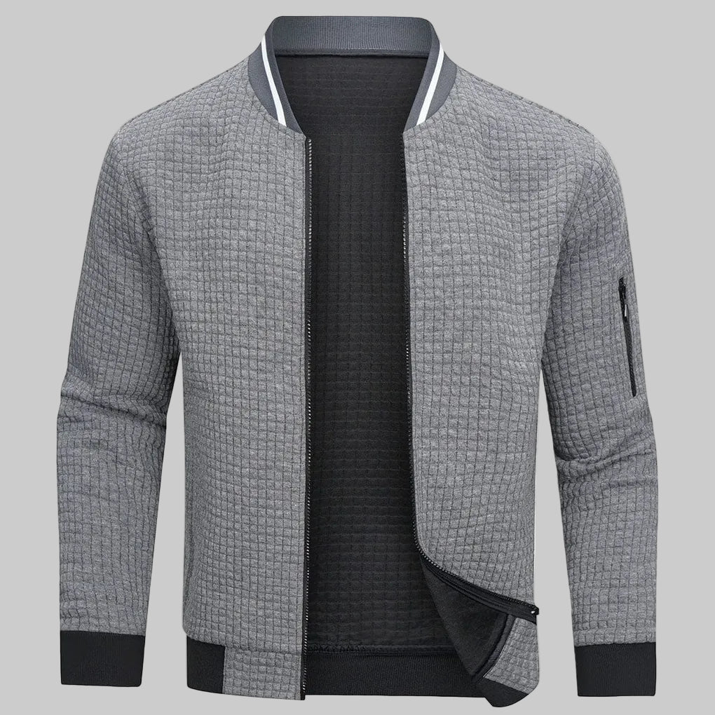 Casual Men's Zip Up Knit Sweater