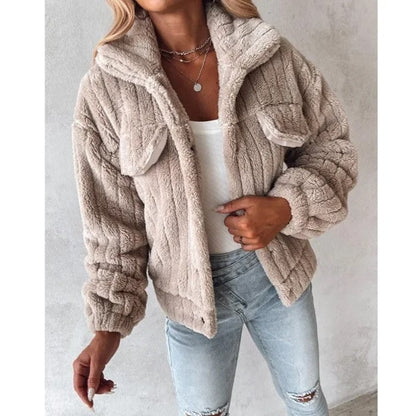 Quilted Faux Fur Denim Jacket