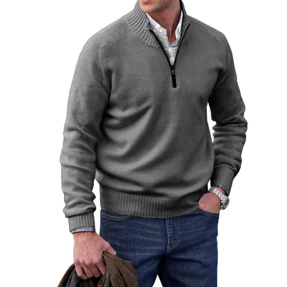 Men's Warm Quarter Zip Fleece Sweater