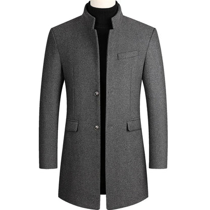 Classic Black Mens Overcoat with Elegant Style