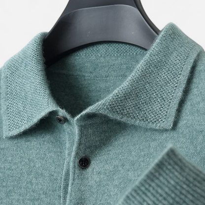 Men's Simple Long Sleeve Polo Shirt