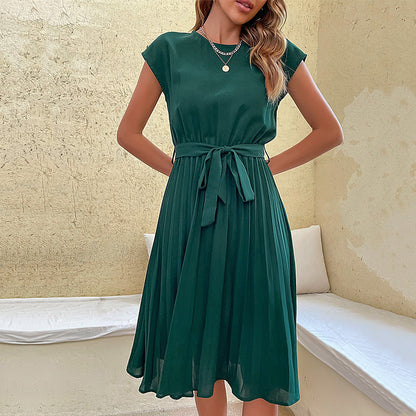 Fit and Flare Short Sleeve Dress for Women