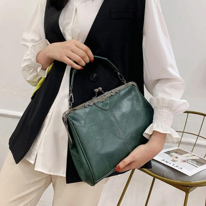Classic Buckle Leather Handbag