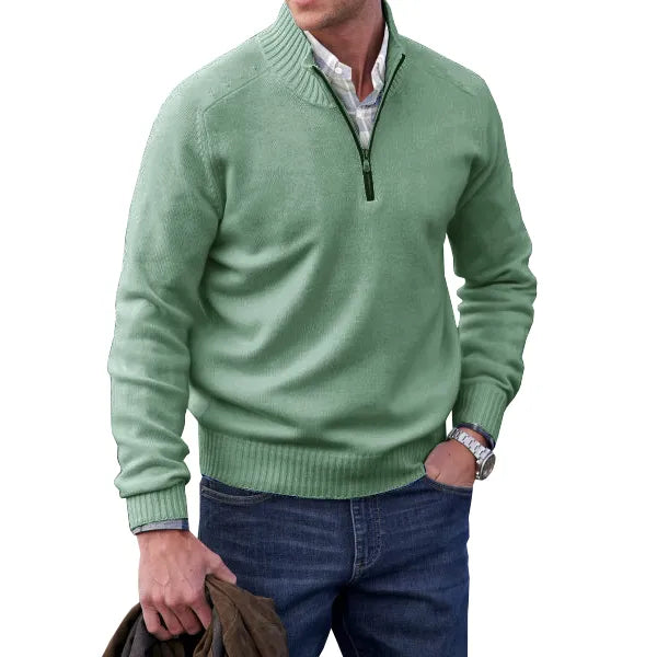 Men's Warm Quarter Zip Fleece Sweater