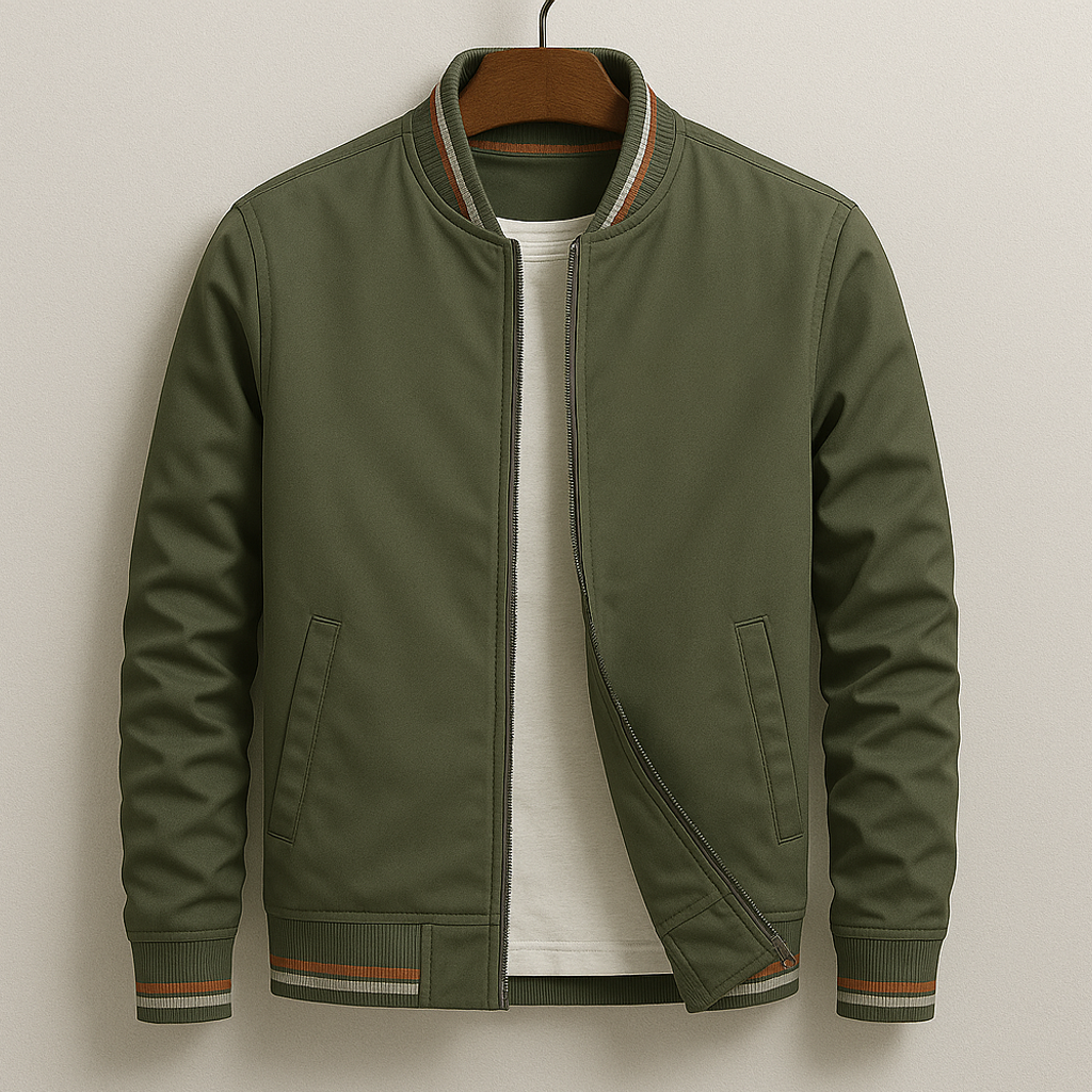 Men's Zip Up Flight Jacket with Side Pockets