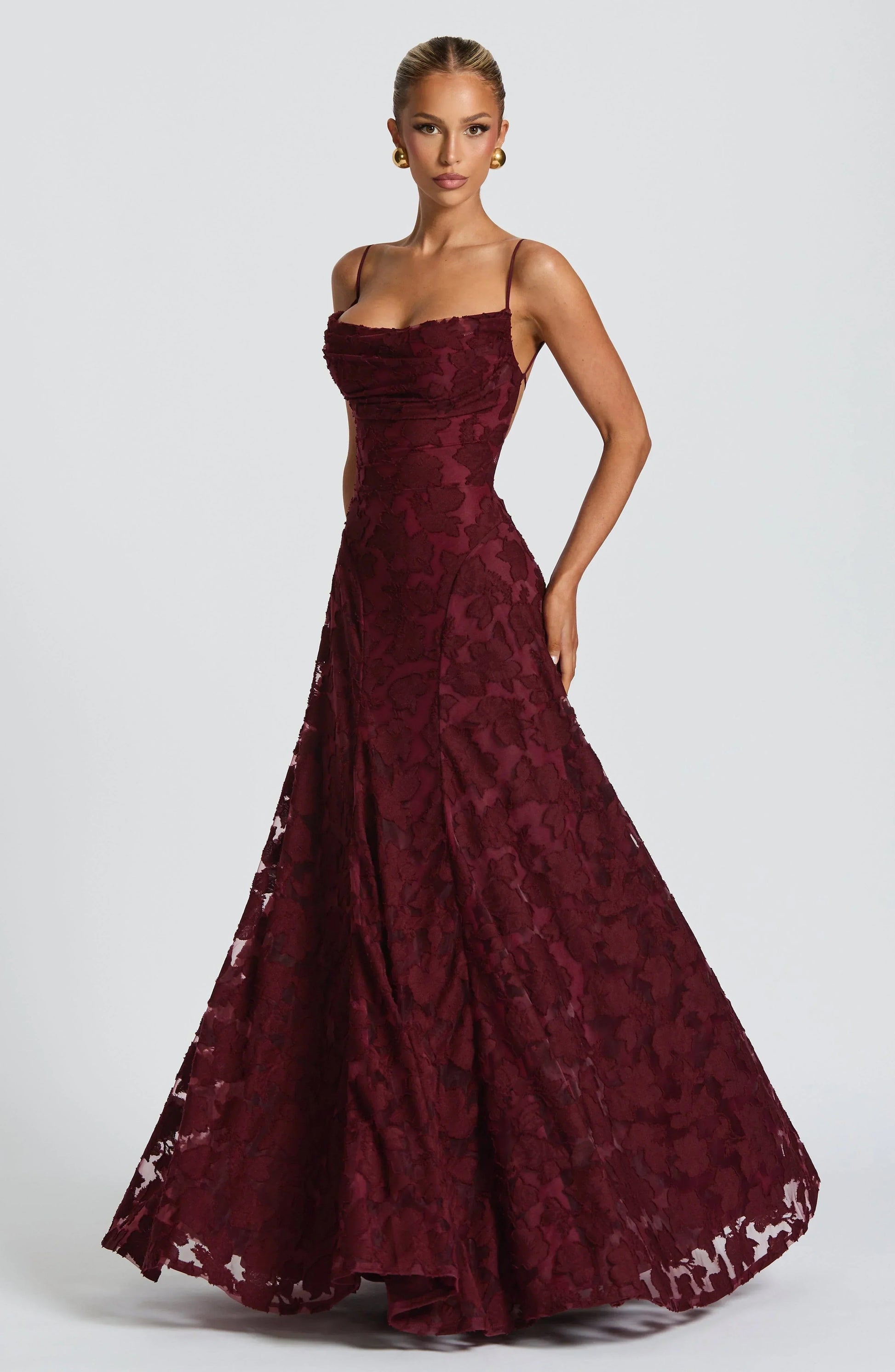 Image of Greta | Women's Spaghetti Strap A-Line Maxi Dress