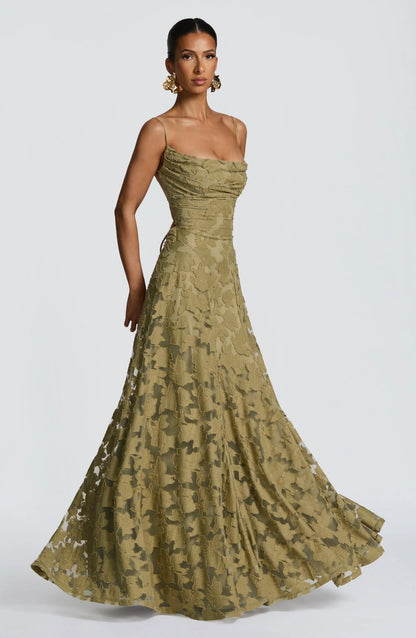 Image of Greta | Women's Spaghetti Strap A-Line Maxi Dress