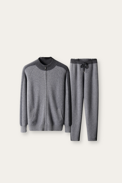 Soft Grey Merino Wool Sweater Set - Pexav