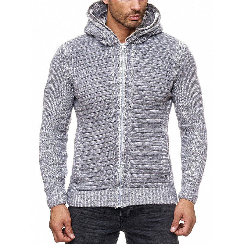 Soft Men's Full Zip Hooded Sweater