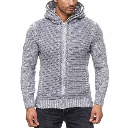 Soft Men's Full Zip Hooded Sweater