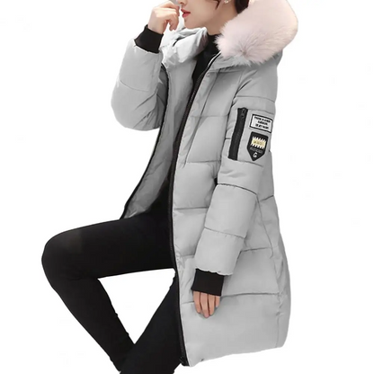 Women's Lightweight Parka Jacket with Faux Fur Hood