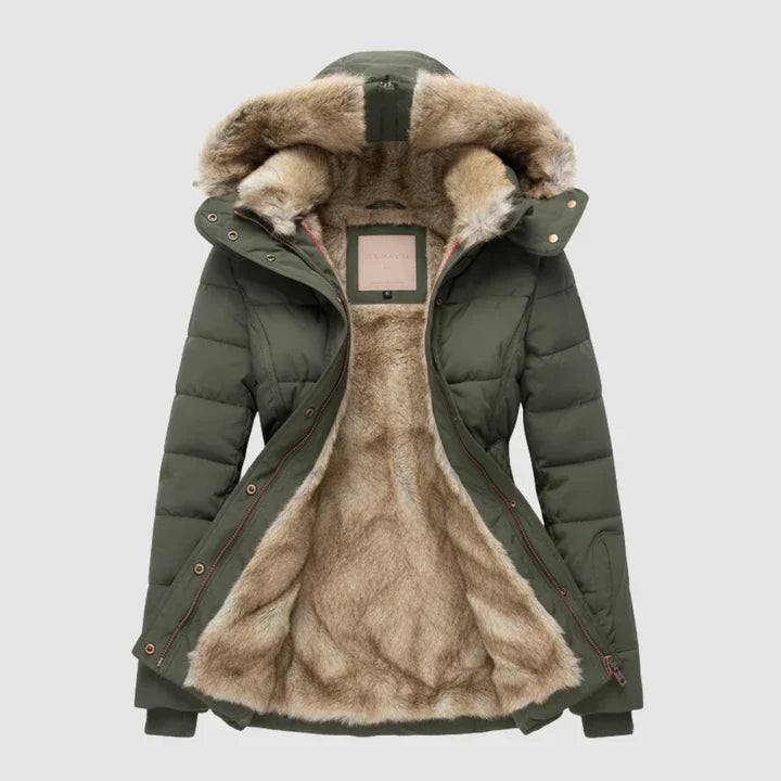 Ladies Warm Insulated Parka Coat