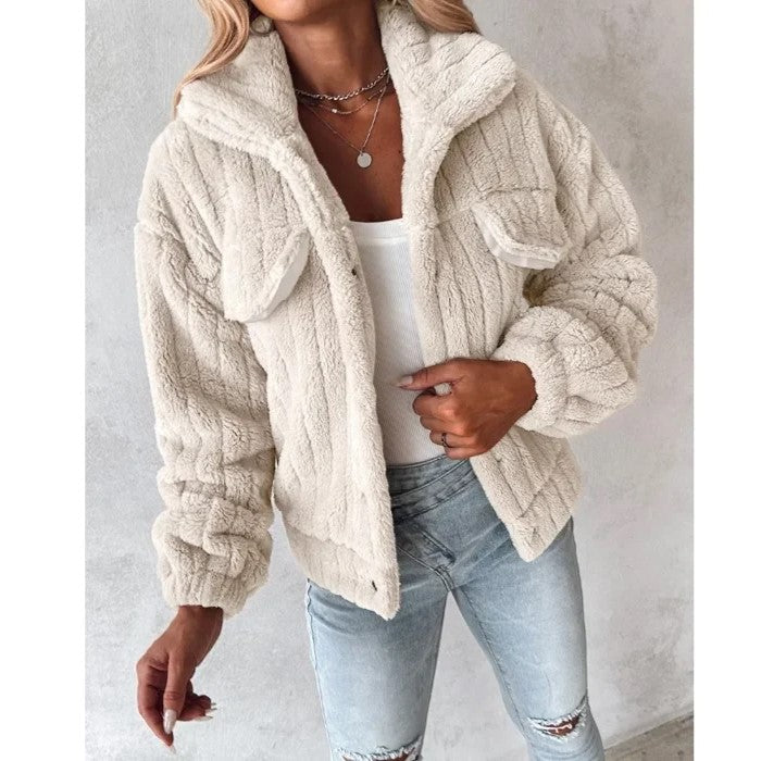 Quilted Faux Fur Denim Jacket