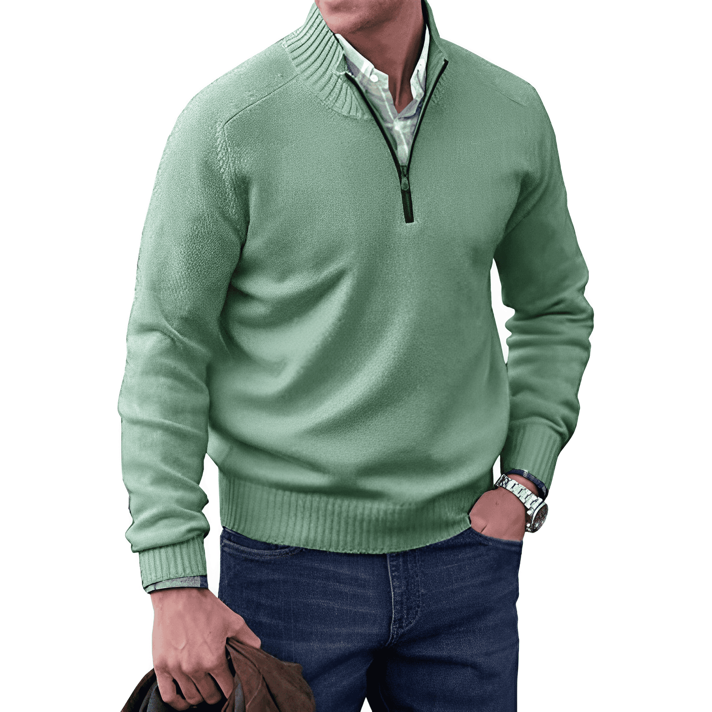 Men's Cozy Wool Quarter Zip Sweater