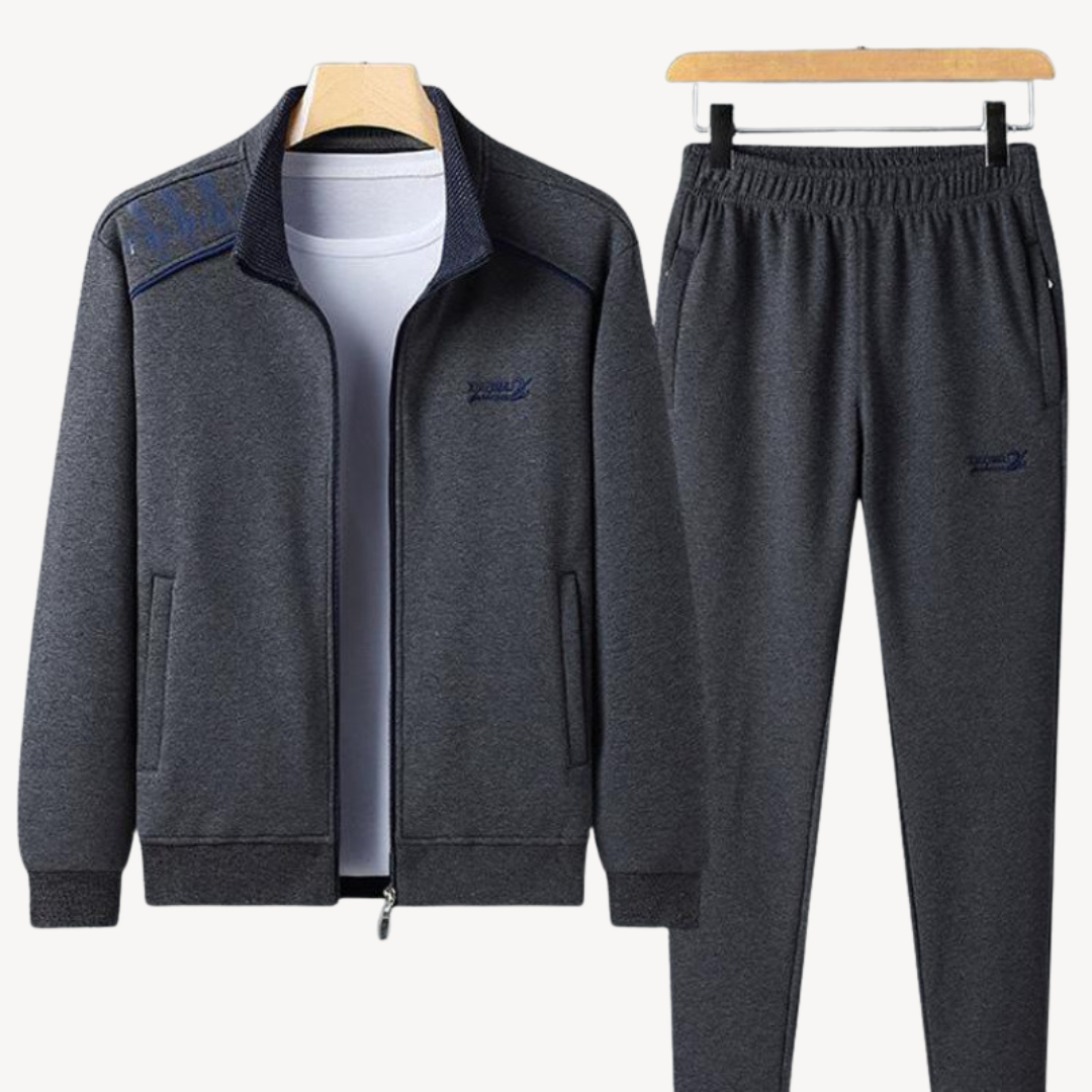 Relaxed Fit Zip Up Tracksuit Set - Nocini
