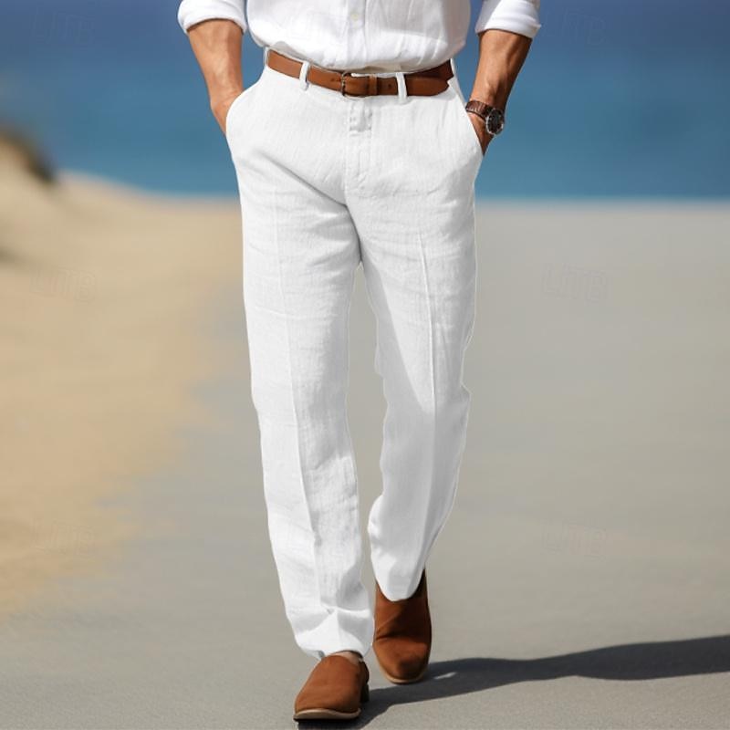 Classic Fit Men's Pants with Side Pockets