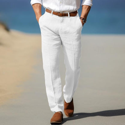 Classic Fit Men's Pants with Side Pockets