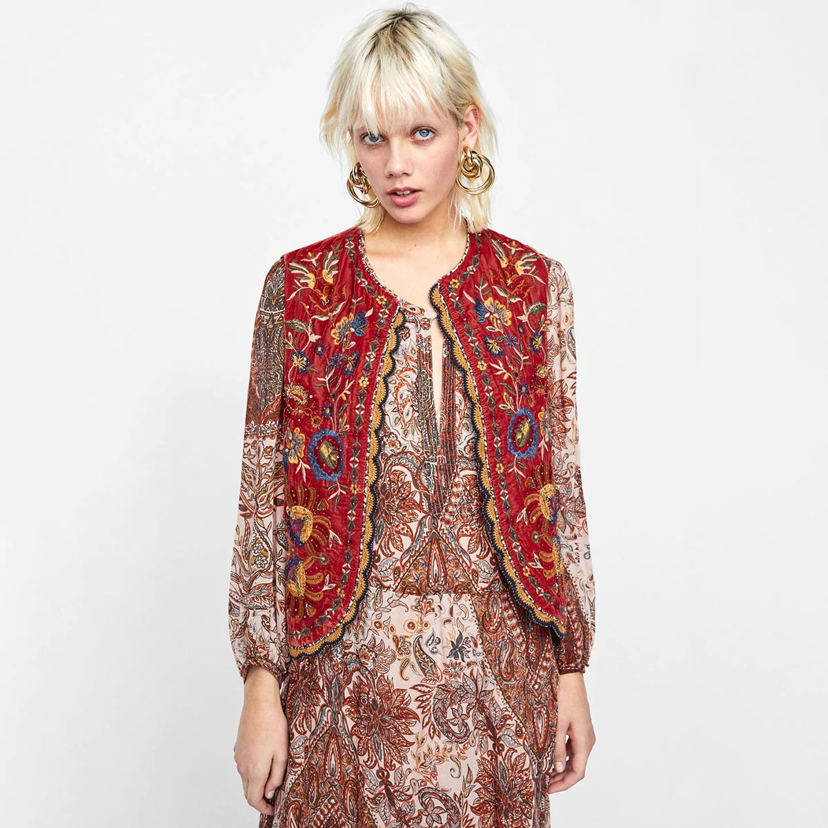Elegant Floral Quilted Vest