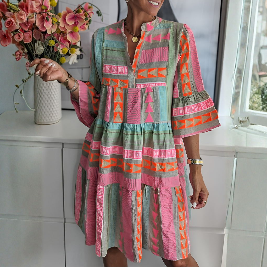 Casual Flowy Midi Summer Dress - Olytrend