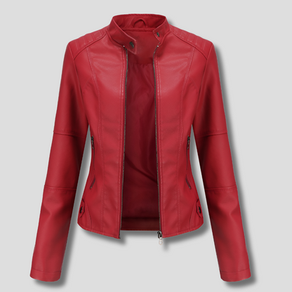 Slim Fit Biker Leather Jacket for Women