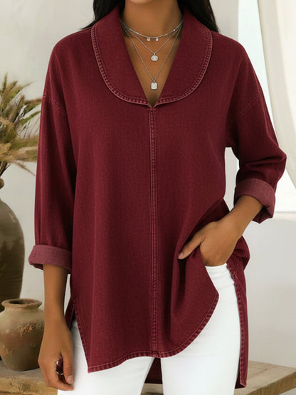 Relaxed Fit Women's Classic Collar Shirt - Olytrend
