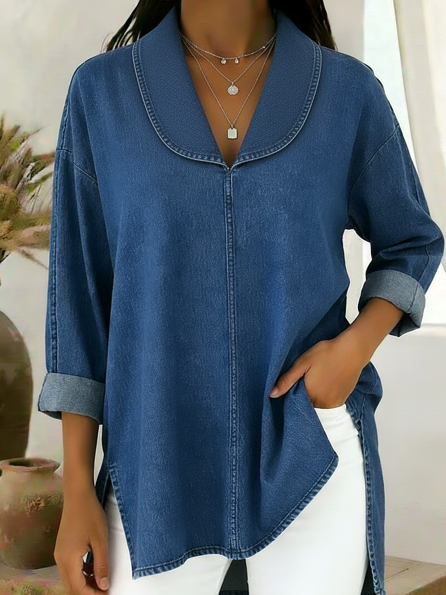Image of Hailey | Women's Oversized Collar Blouse