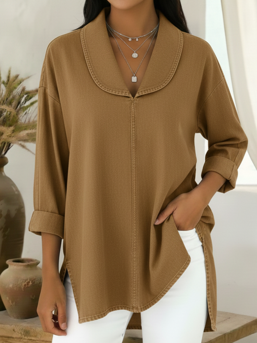 Image of Hailey | Women's Oversized Collar Blouse