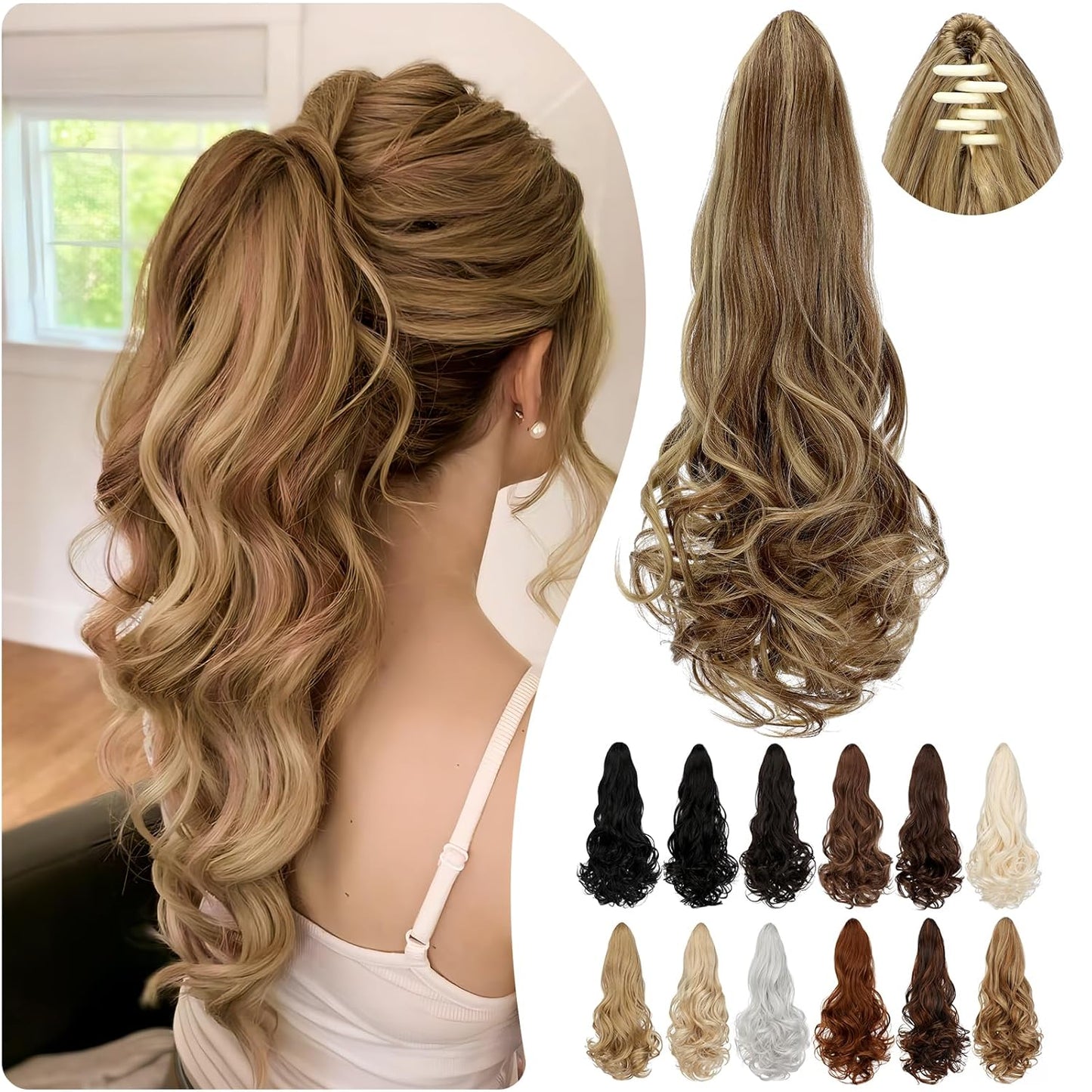 Long Synthetic Ponytail Hair Extension 21.7 inches - Pexav