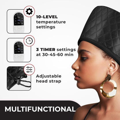 Hair Steamer for Deep Conditioning-Black-Nora Luxe