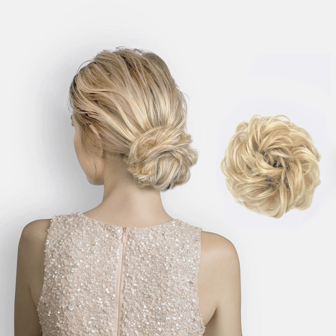 Hairextension Scrunchie – BunPop-Blonde Mix-Nora Luxe