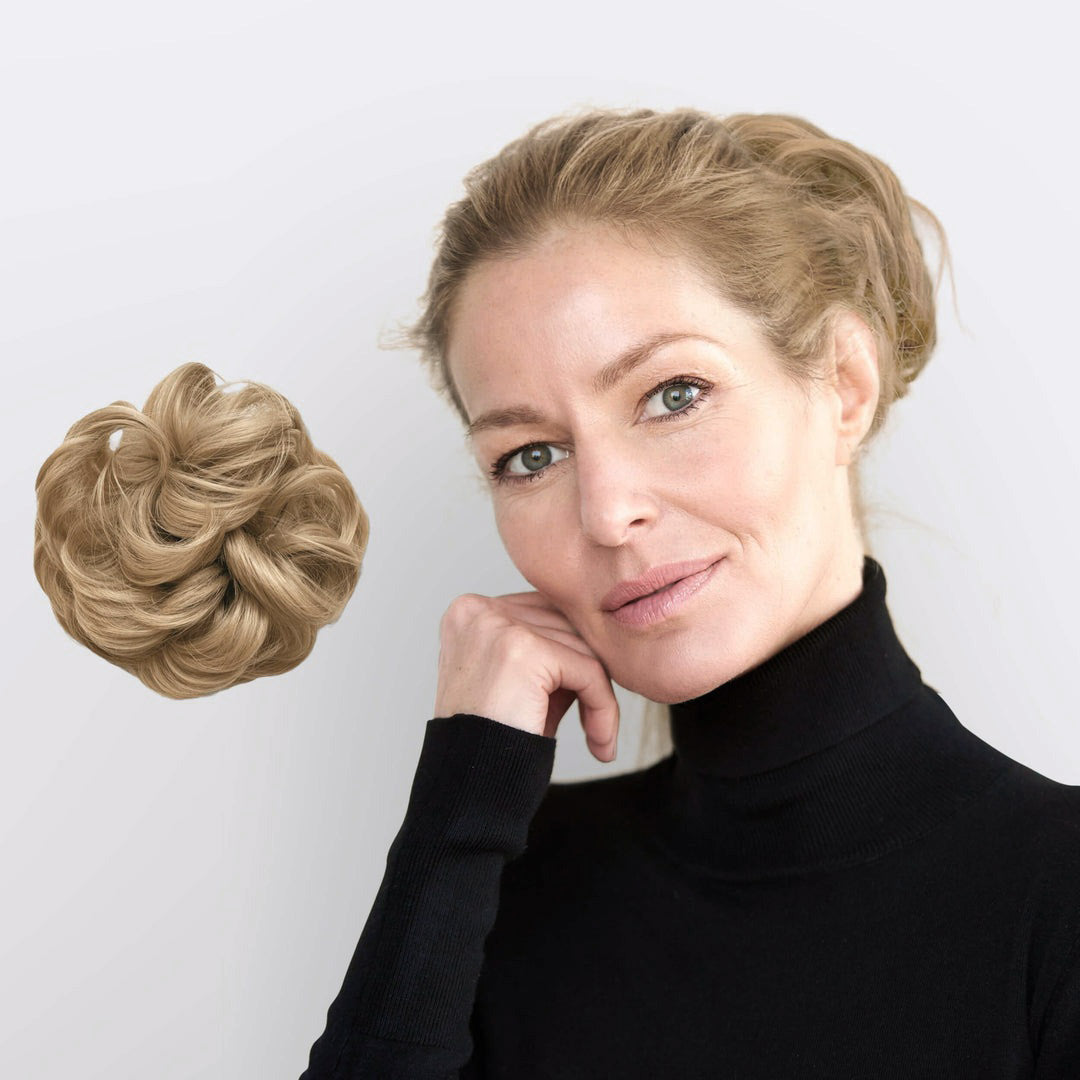 Hairextension Scrunchie – BunPop-Sand Blonde-Nora Luxe