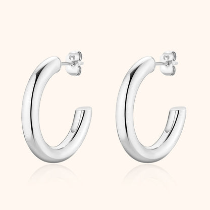 Half-Round Earrings - Elodie-Silver-Nora Luxe