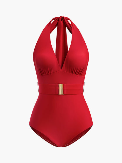 Classic Strapless Buckle Swimwear Dress