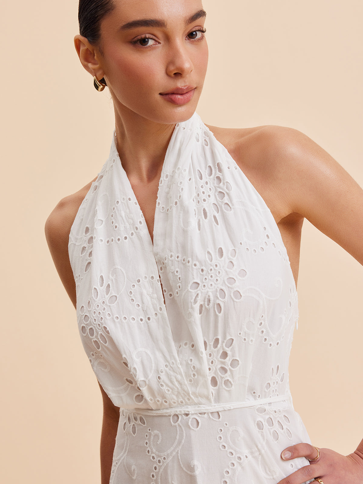 Floral Waist Belted Mid Length Summer Dress
