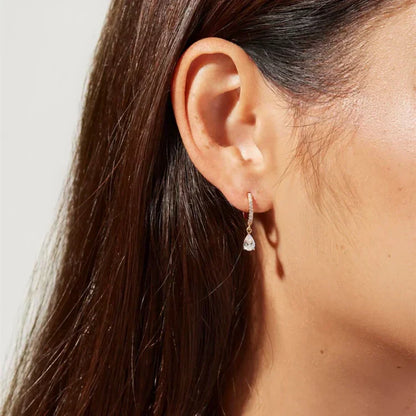 Luxury Gold Plated Cubic Zirconia Drop Earrings - Pexav