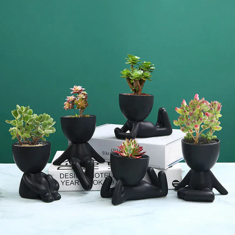 Handmade Ceramic Succulent Planter with Drainage Hole - TerraCotta-01-Nora Luxe