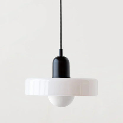 Hanging Ceiling Lamp - NordicLuxe-White-Black-9.84" x 7.09"-Nora Luxe
