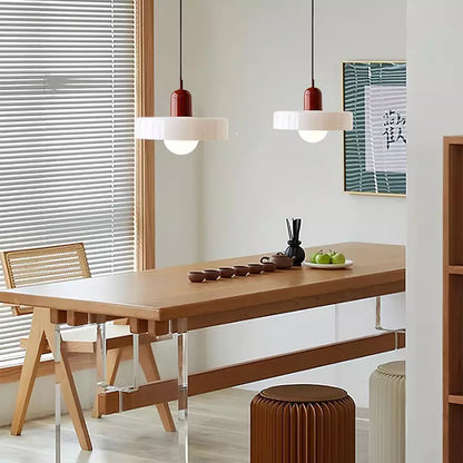 Hanging Ceiling Lamp - NordicLuxe-White-Red-9.84" x 7.09"-Nora Luxe