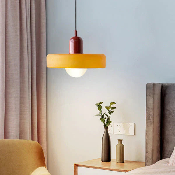 Hanging Ceiling Lamp - NordicLuxe-White-Red-9.84" x 7.09"-Nora Luxe