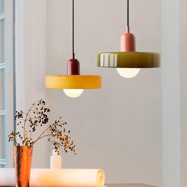 Hanging Ceiling Lamp - NordicLuxe-White-Red-9.84" x 7.09"-Nora Luxe