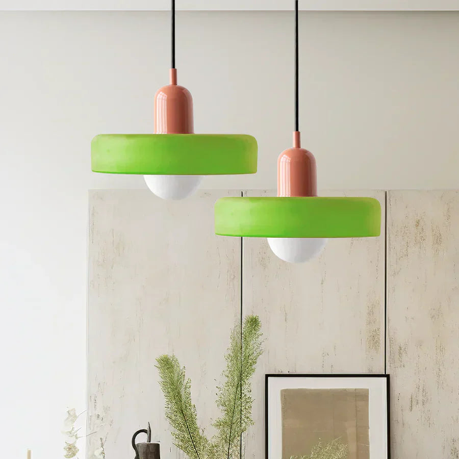 Hanging Ceiling Lamp - NordicLuxe-White-Red-9.84" x 7.09"-Nora Luxe