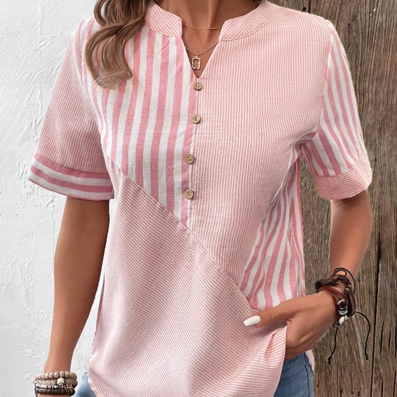 Classic Women's Striped Button Shirt - Olytrend