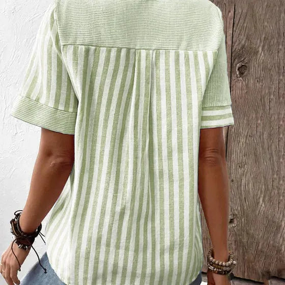 Image of Hannah | Women's Button-Down Striped Blouse