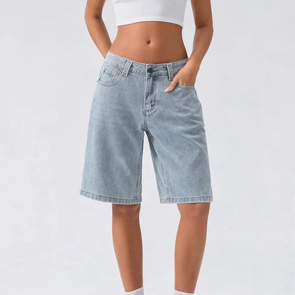 Harper | Ladies Classic Mid-Rise Denim Shorts - Olytrend