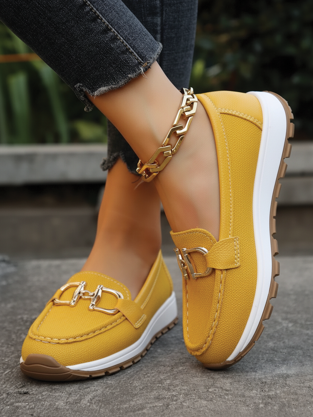 Elegant Slip On Buckle Shoes for Women