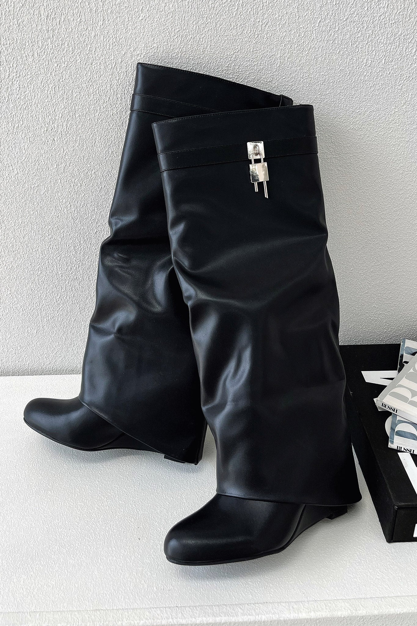 Trendy Black Mid Calf Women's Boots