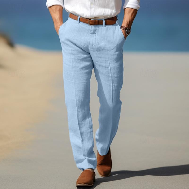 Classic Fit Men's Pants with Side Pockets