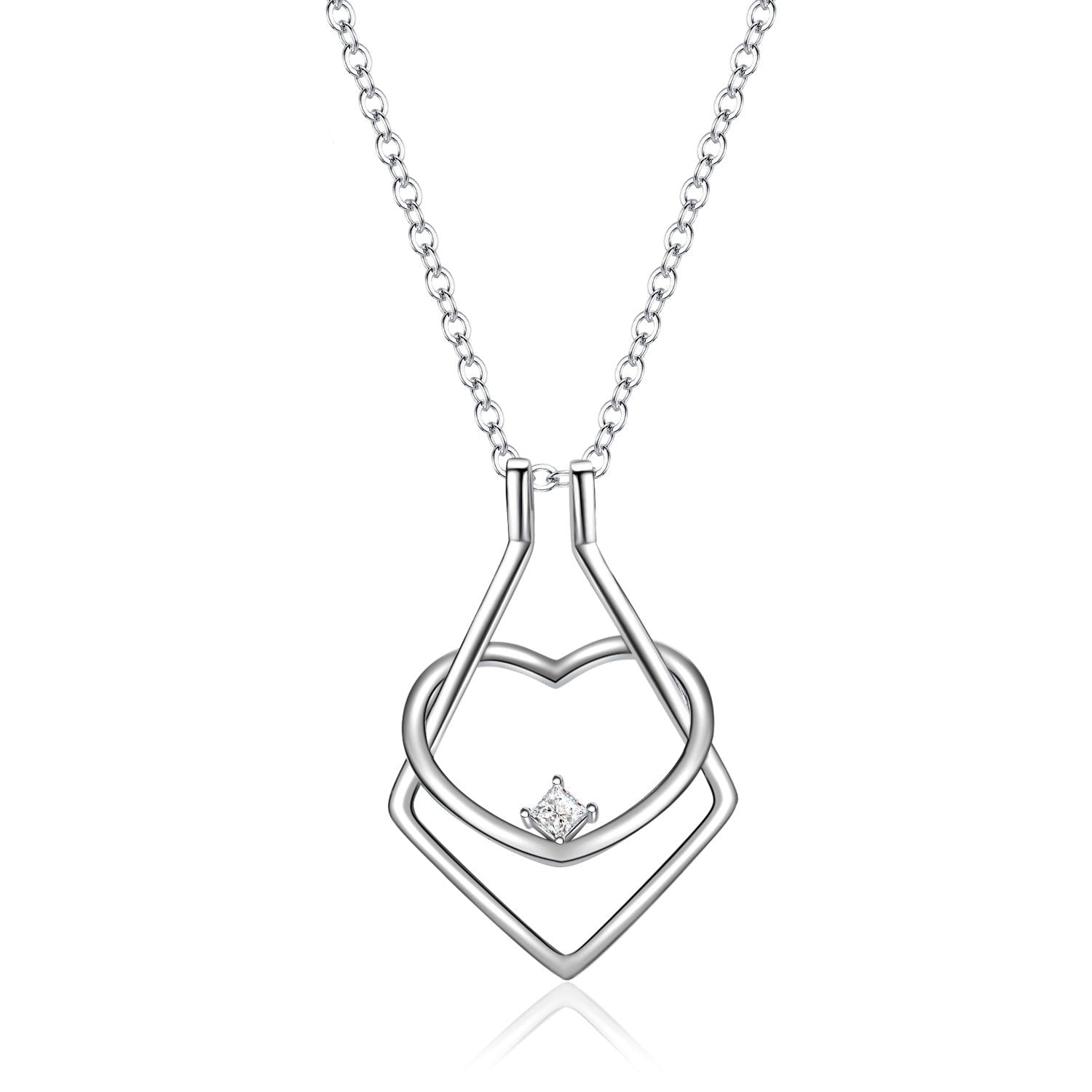 Lovely Heart Shaped Pendant Necklace - Pexav